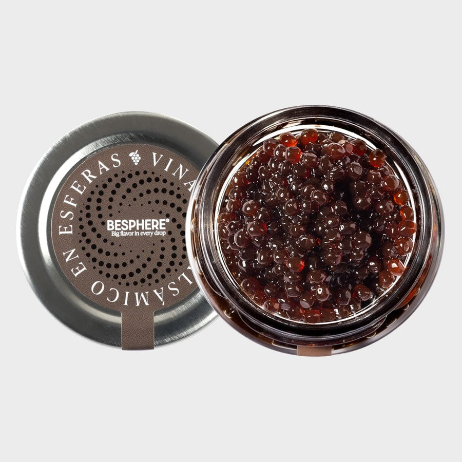 BESEPHERE - Aged Balsamic Vinegar from Modena Caviar Shaped Pearls - 7 oz - Excellent for food Topping - Can be cooked and can be baked (Copy)